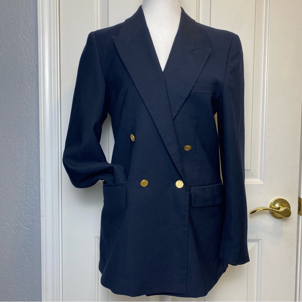 Christian Dior jeunne homme navy double breasted blazer preppy business casual M